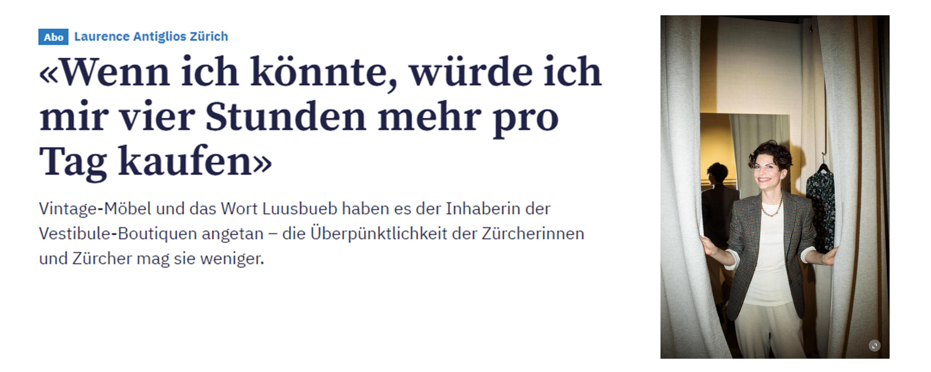 Interview von Laurence Antiglio - Tages Anzeiger / 01/2021