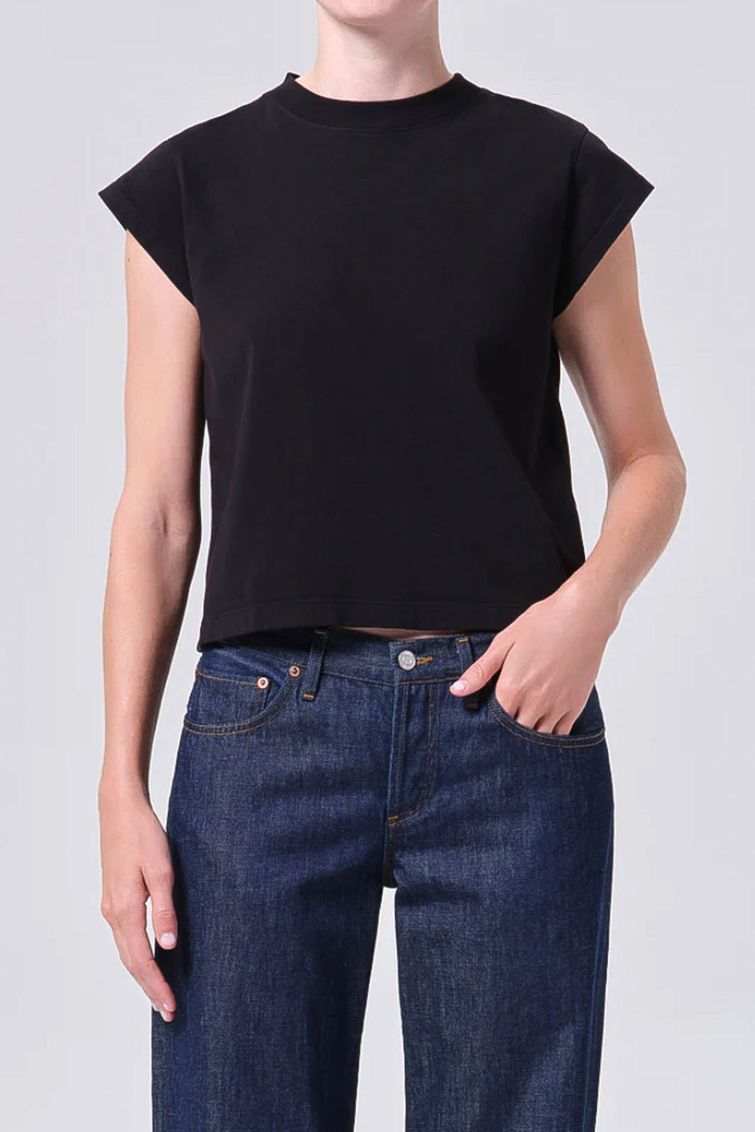 Agolde, Bryce Cap T-shirt in Black