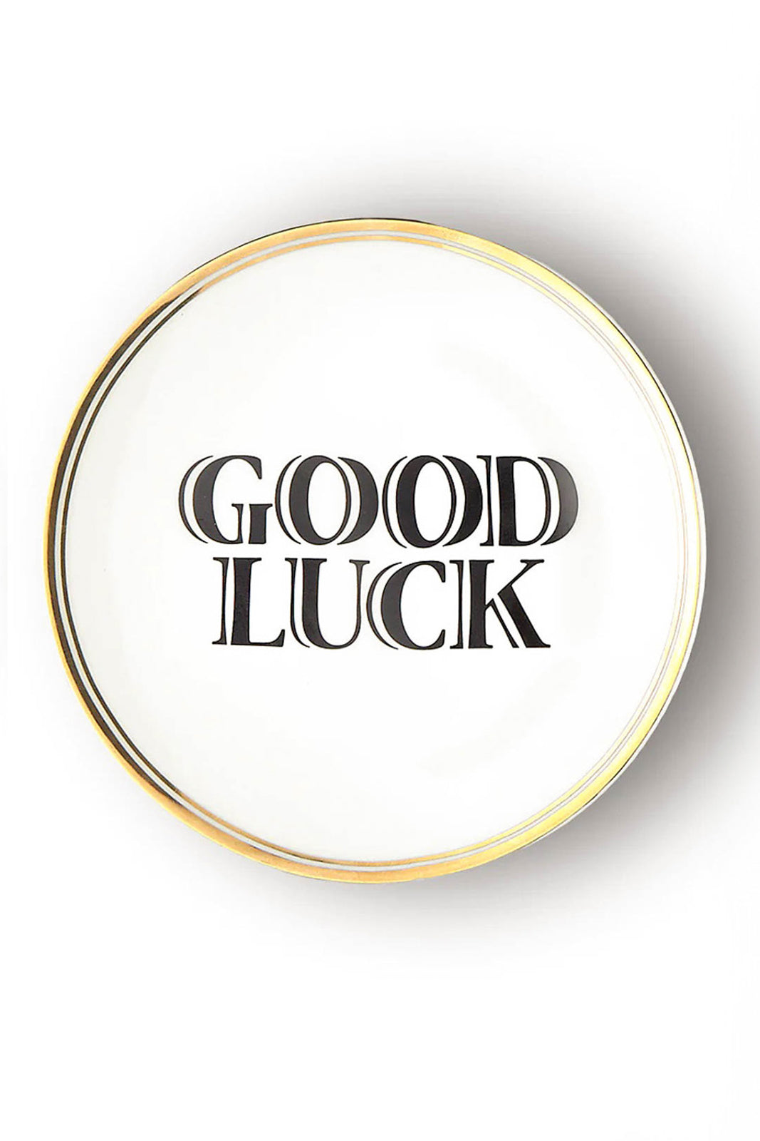 Teller Good Luck in Weiss/Schwarz