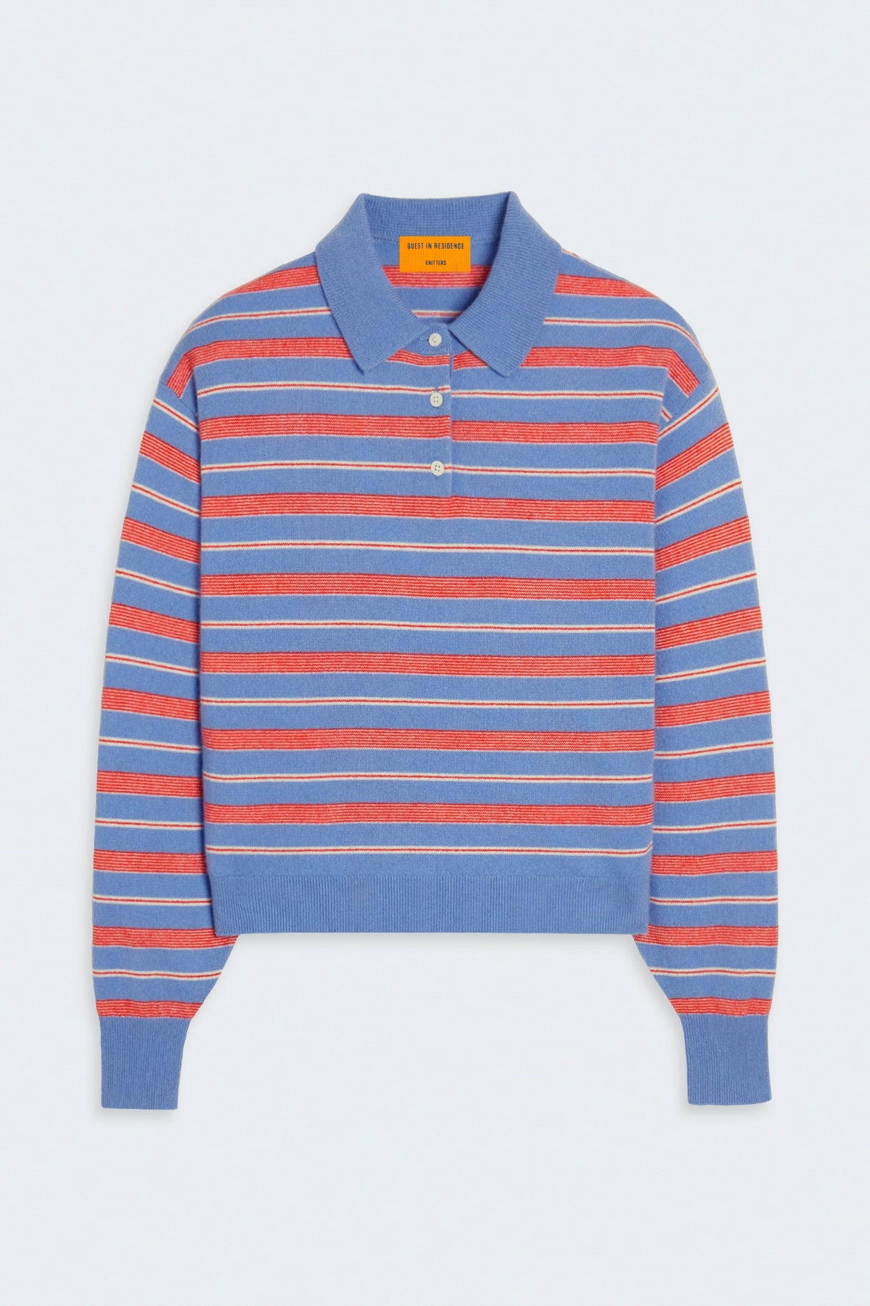 Pullover Collegiate Stripe Polo in French Blue Combo