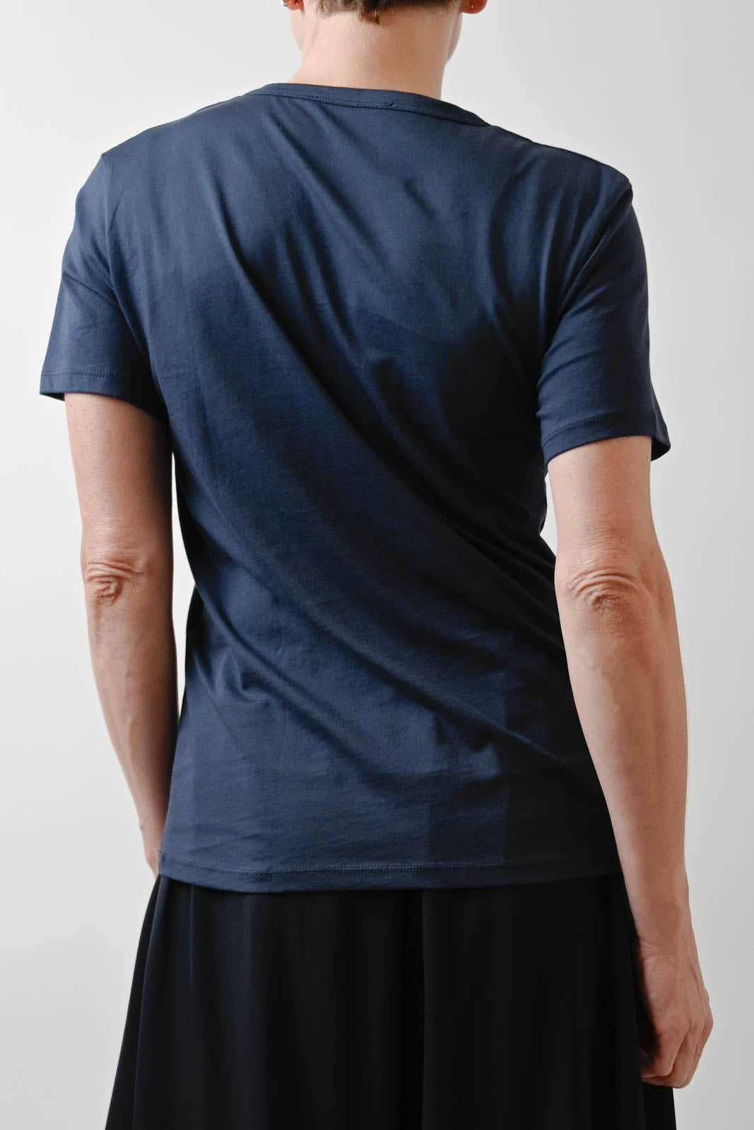 Vestibule Garderobe, T-shirt à col rond bleu marine