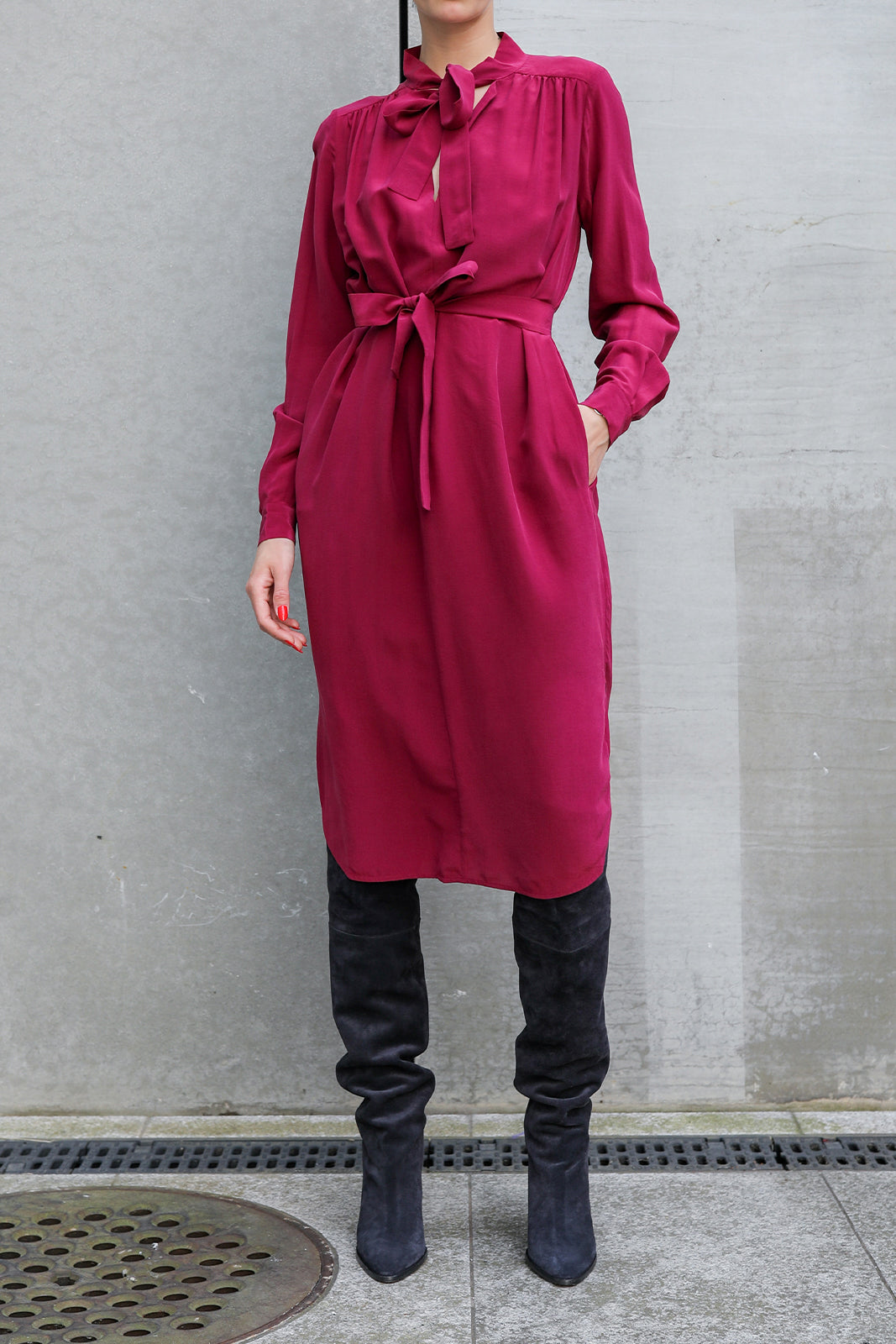 Kleid Blenda in Bordeaux