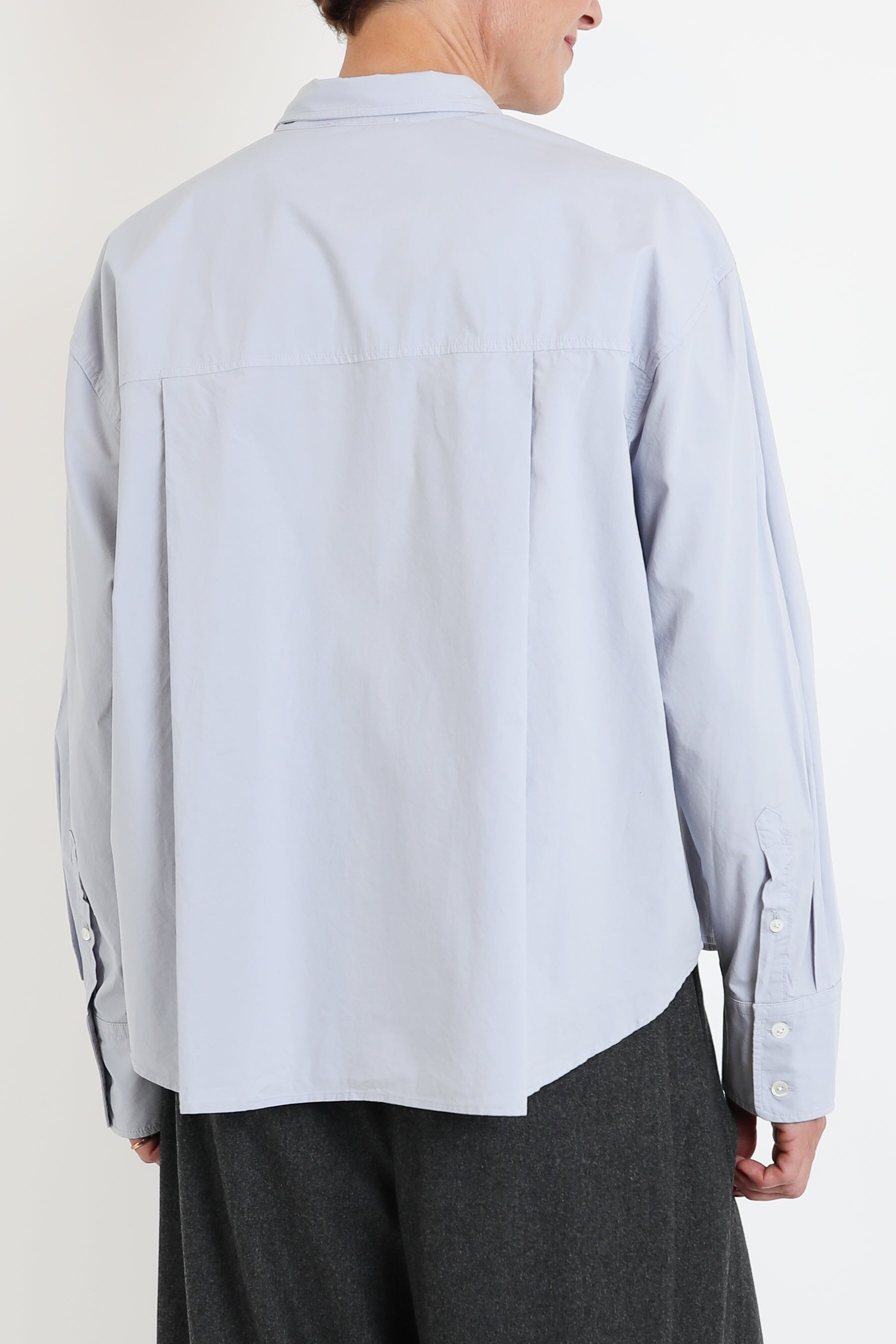 Zenggi, Bluse Cotton Poplin Cropped in Horizon Blue