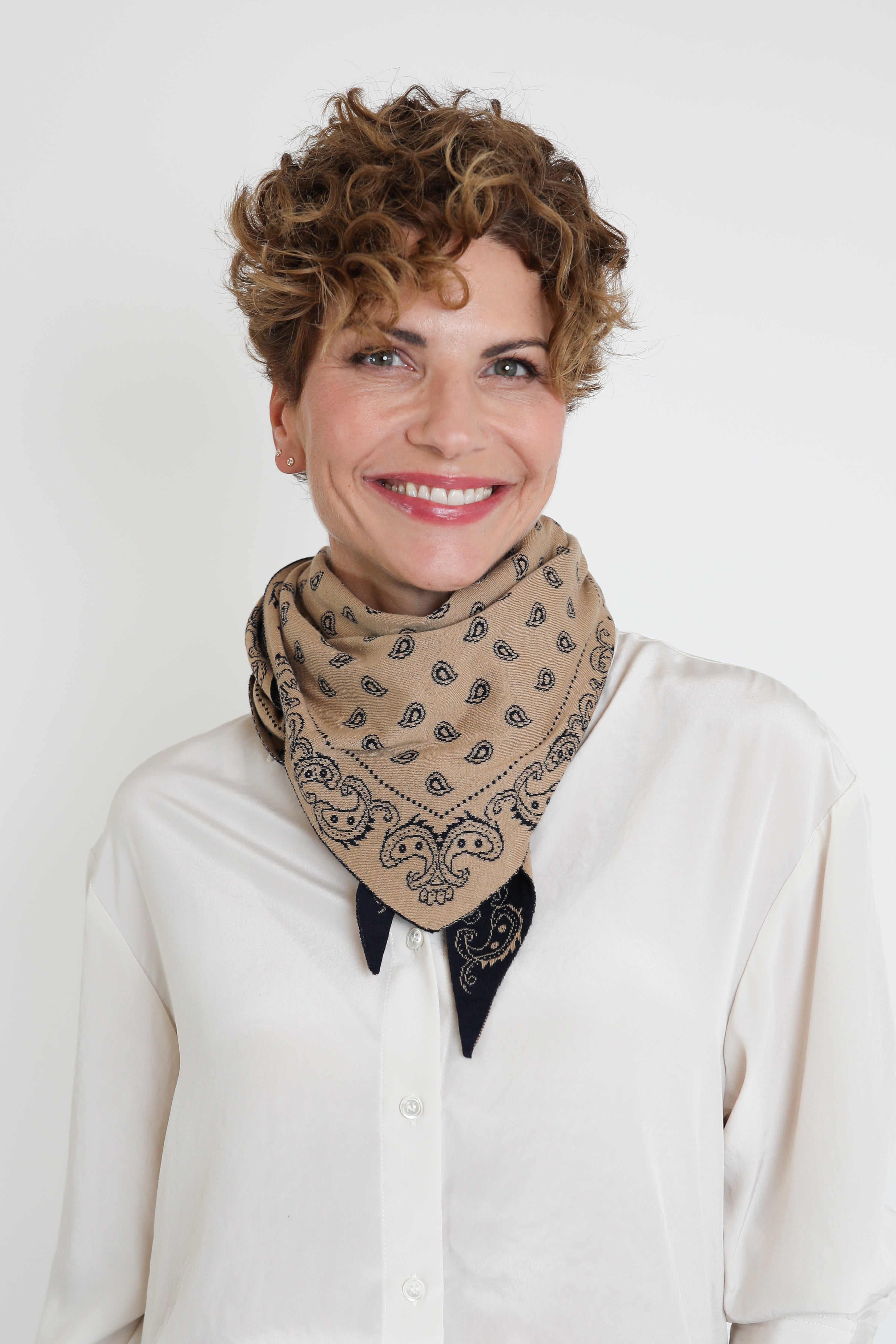Guest in Residence, Schal Wild Rag in Navy/Camel