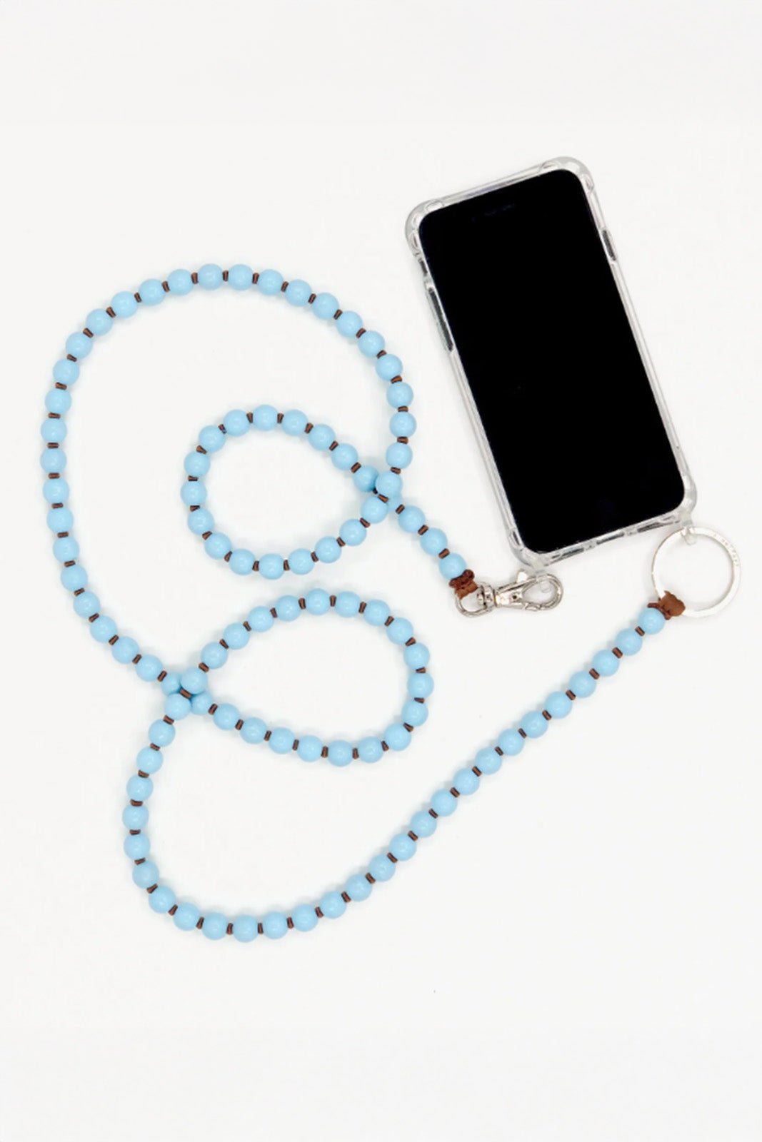 Ina Seifart, Handy-Kette in Pastellblau/Mocca
