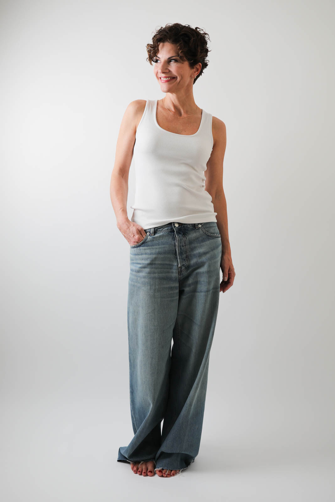 Tank Top Rib in Ivoire