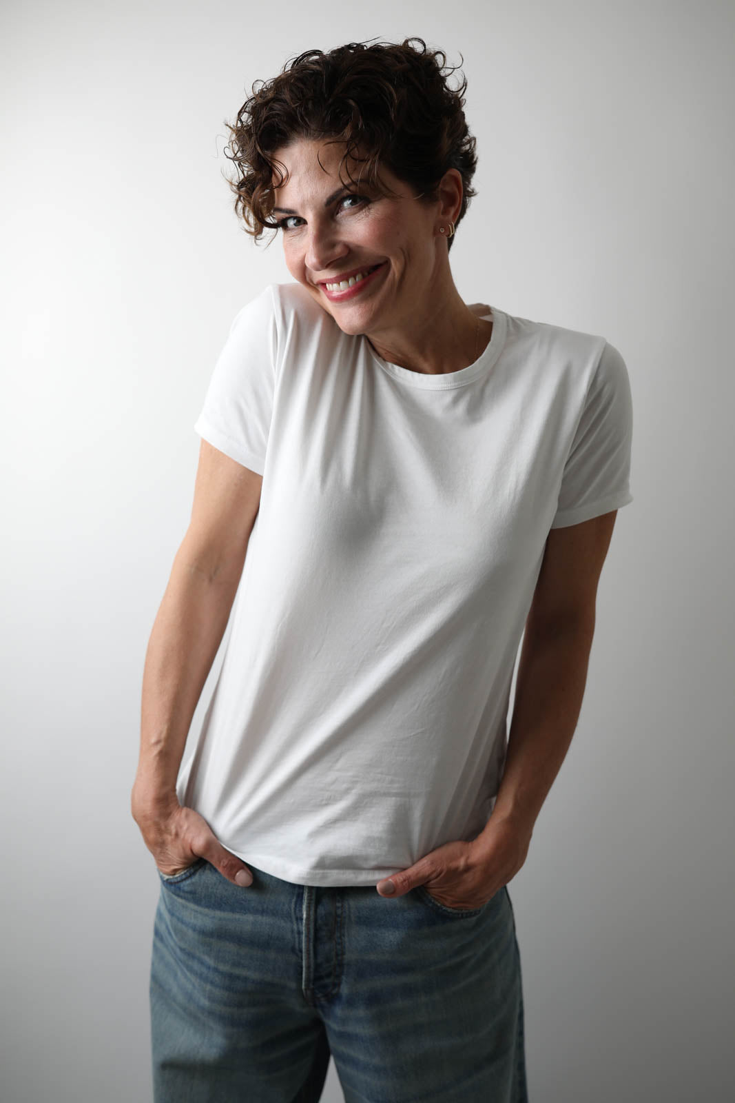 T-Shirt Crewneck in Weiss