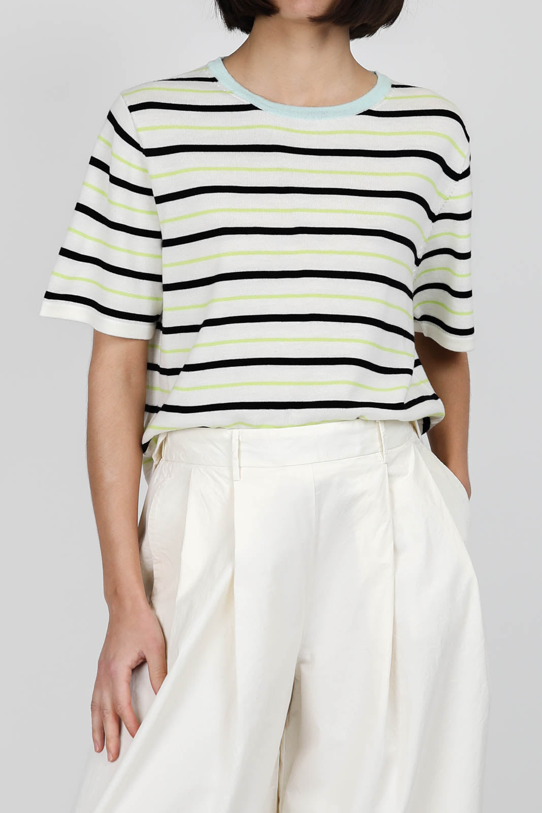 T-Shirt aus Merino in Abisso