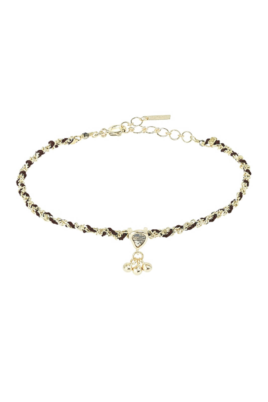 Marie Laure Chamorel, bracelet n° 827 Silk Crystal, doré/marron