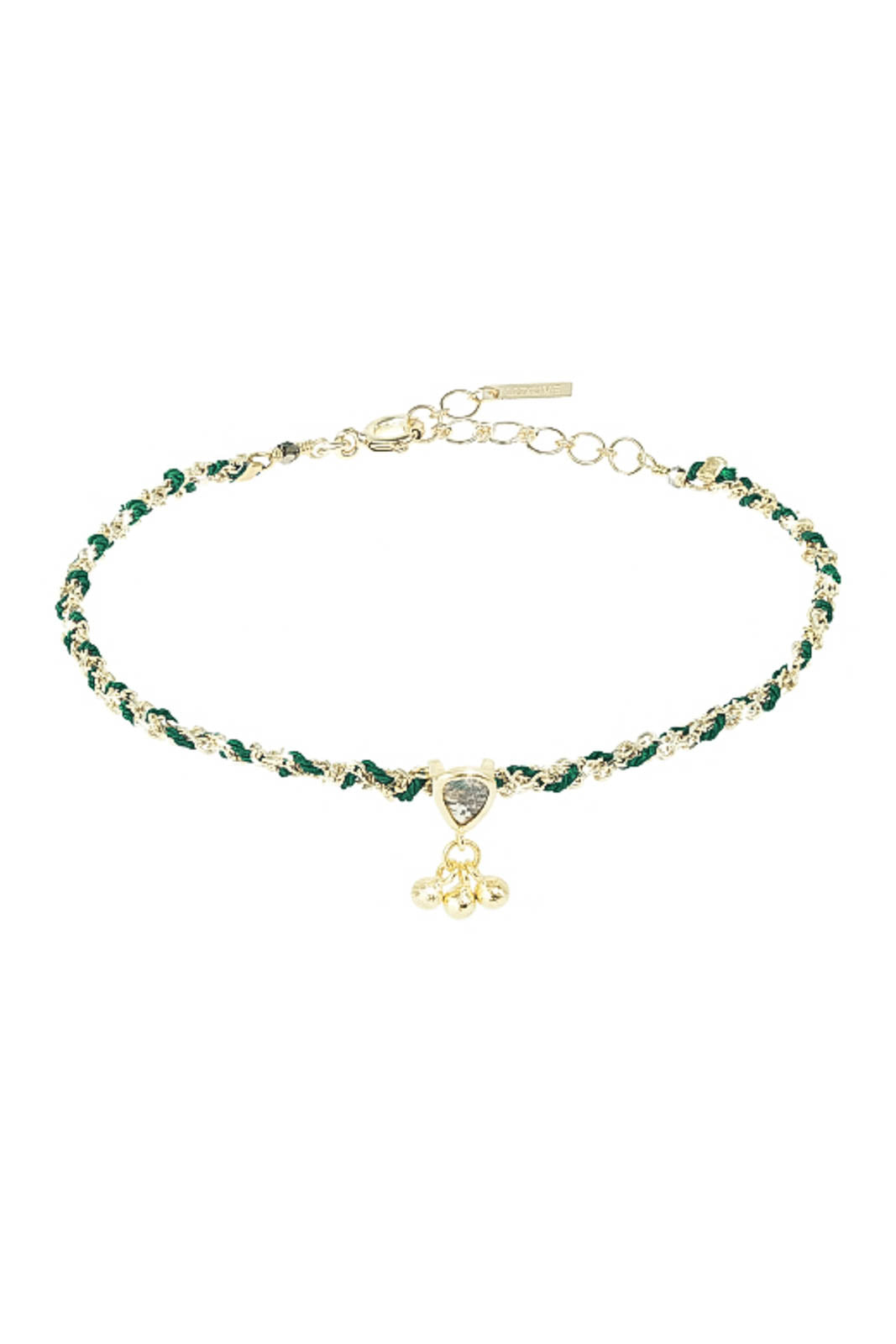 Marie Laure Chamorel, Armband N° 827 Silk Crystal in Gold/Green