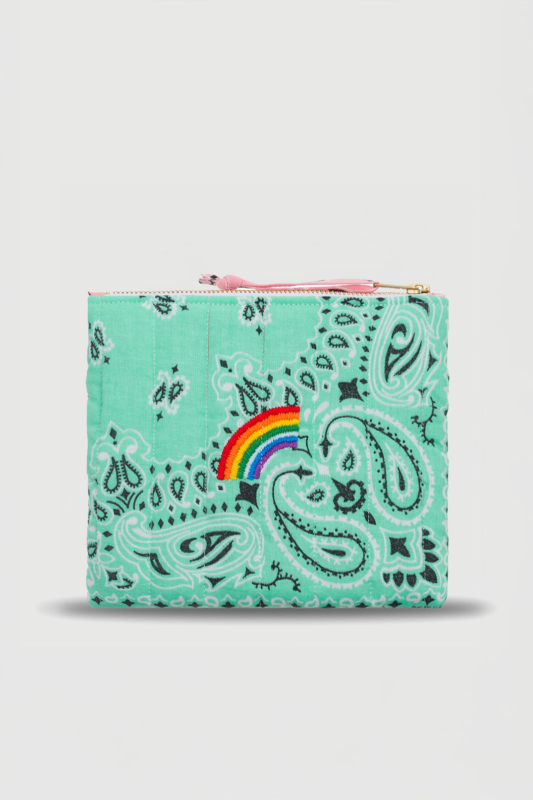 Mini Pochette Rainbow in Mint/Pale Pink