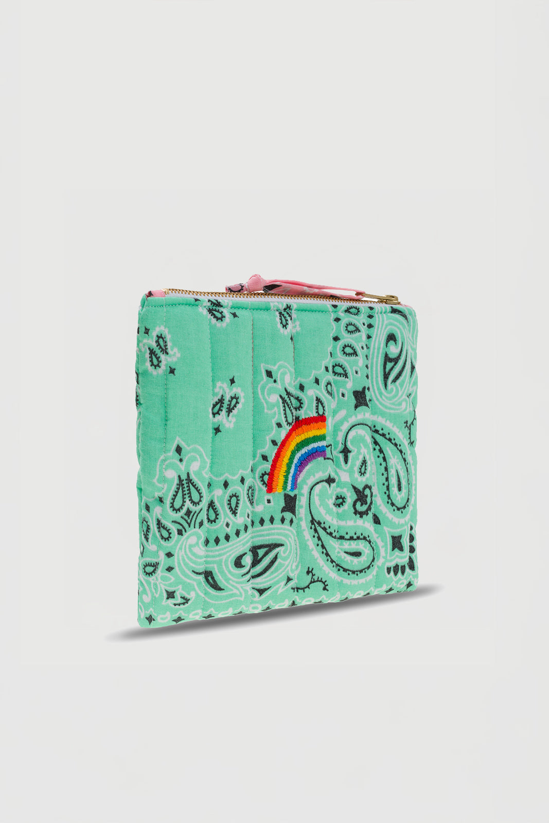 Mini Pochette Rainbow in Mint/Pale Pink