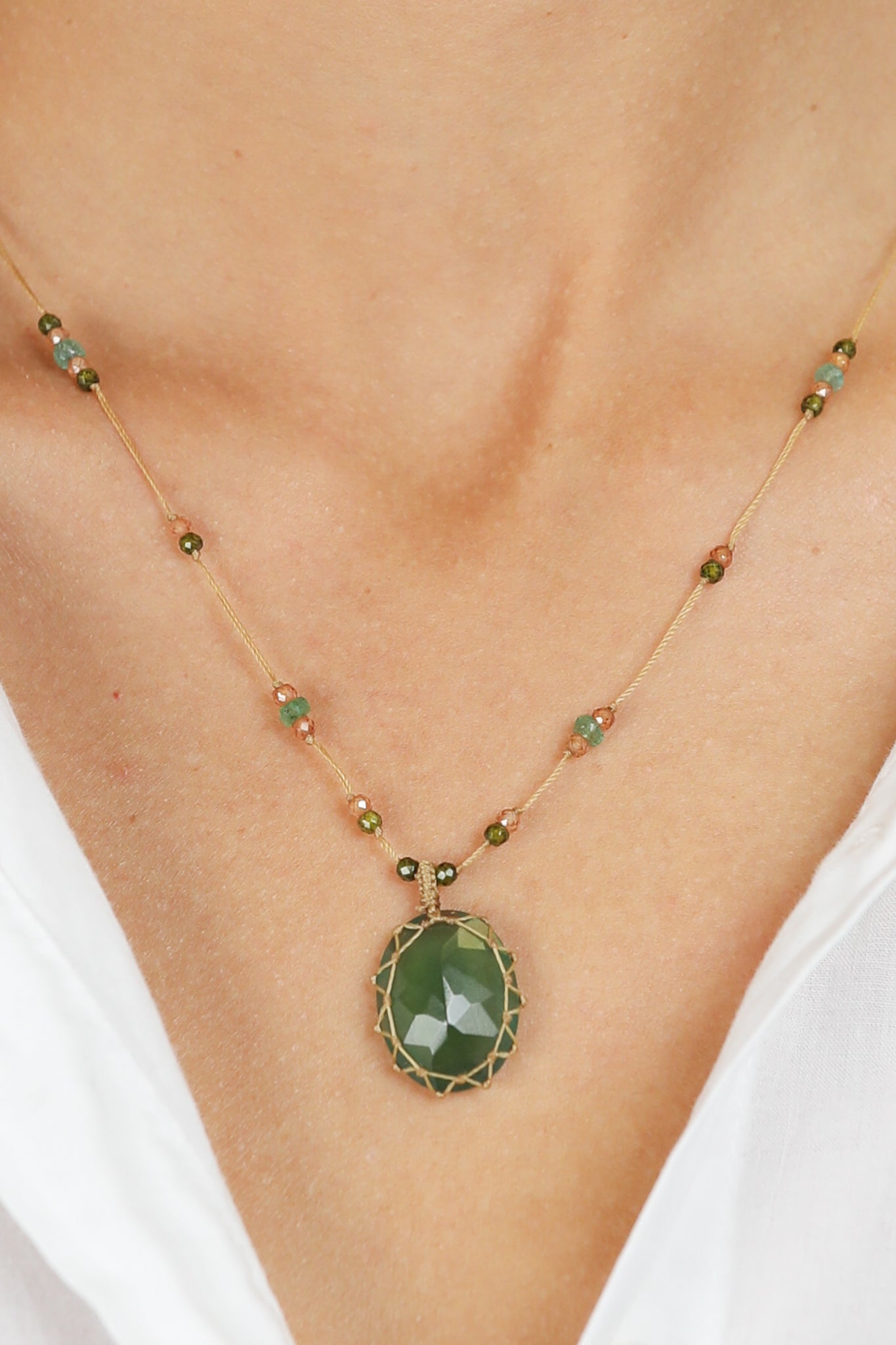 Halskette Tibet in Serpentine