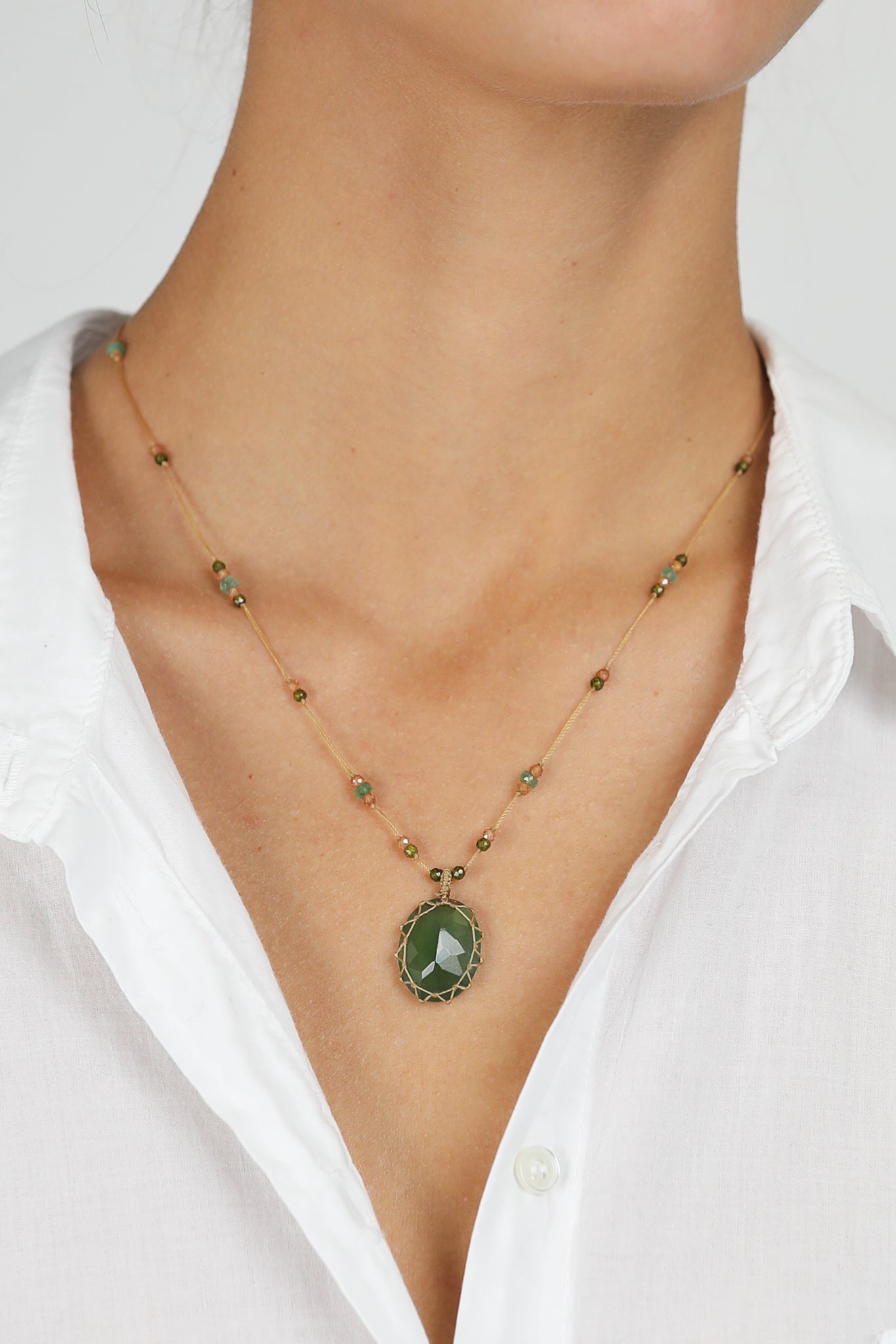 Halskette Tibet in Serpentine