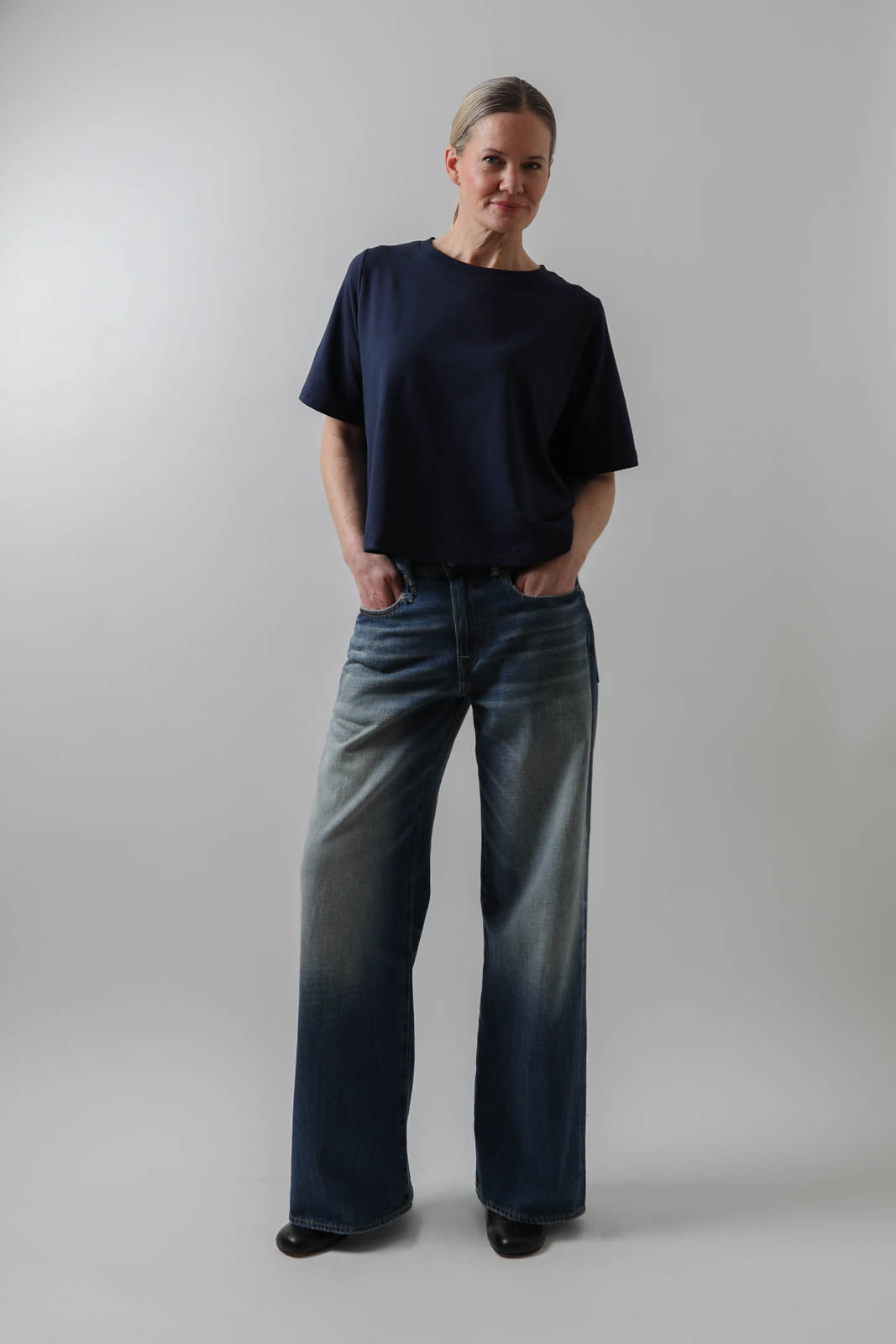 Vestibule Garderobe, T-Shirt French Terry in Marine