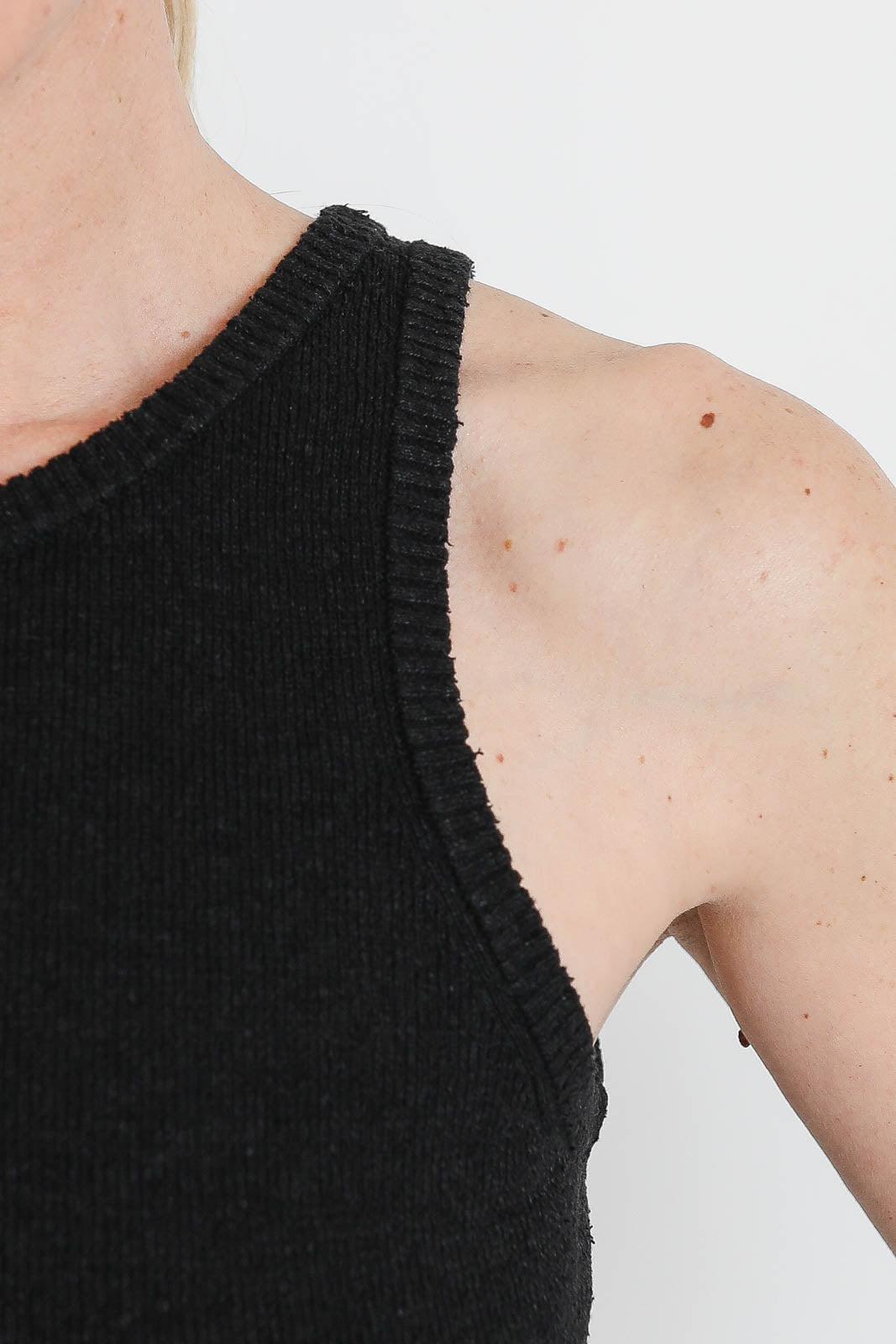 CO, Tank Top aus Strick in Schwarz