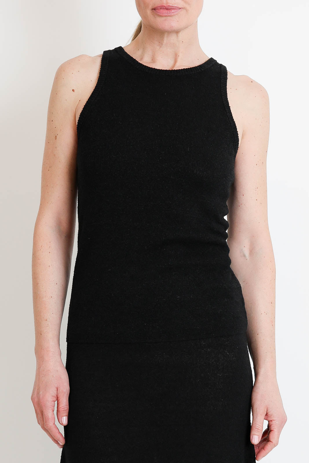 CO, Tank Top aus Strick in Schwarz