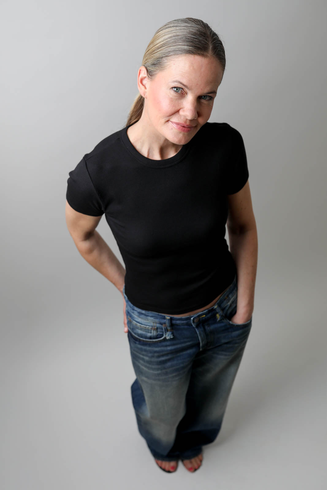 Vestibule Garderobe, T-Shirt Rib in Schwarz