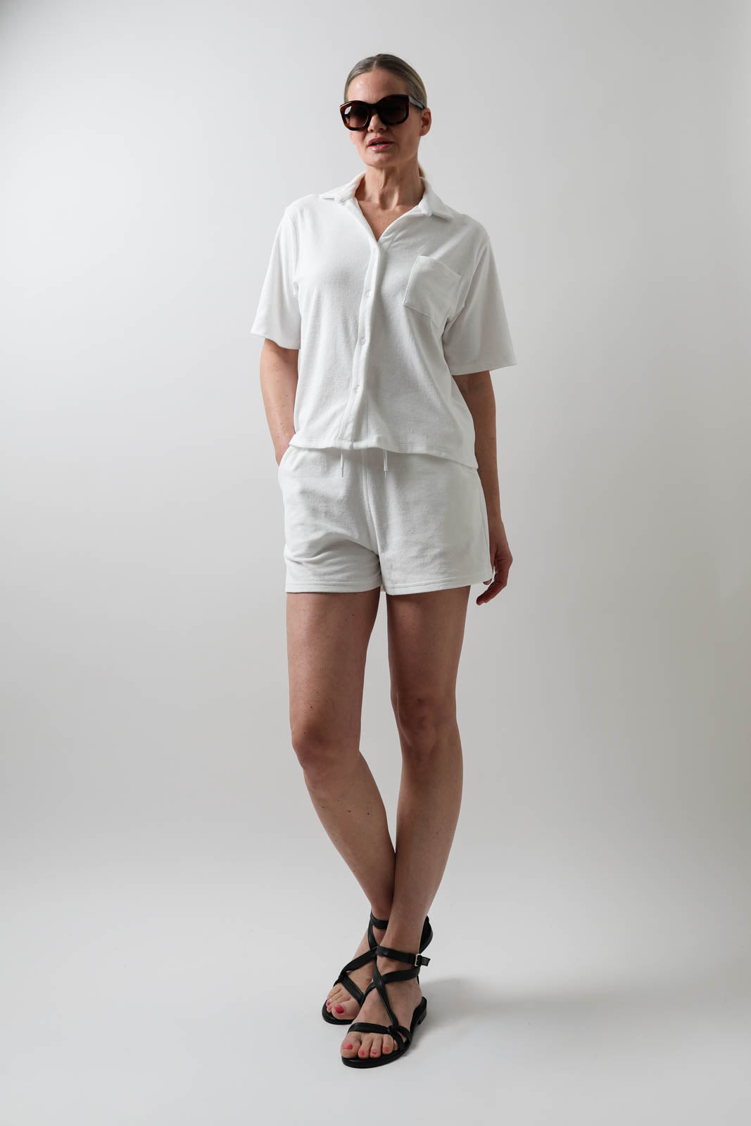 Vestibule Garderobe, Bluse aus Frottee in Weiss