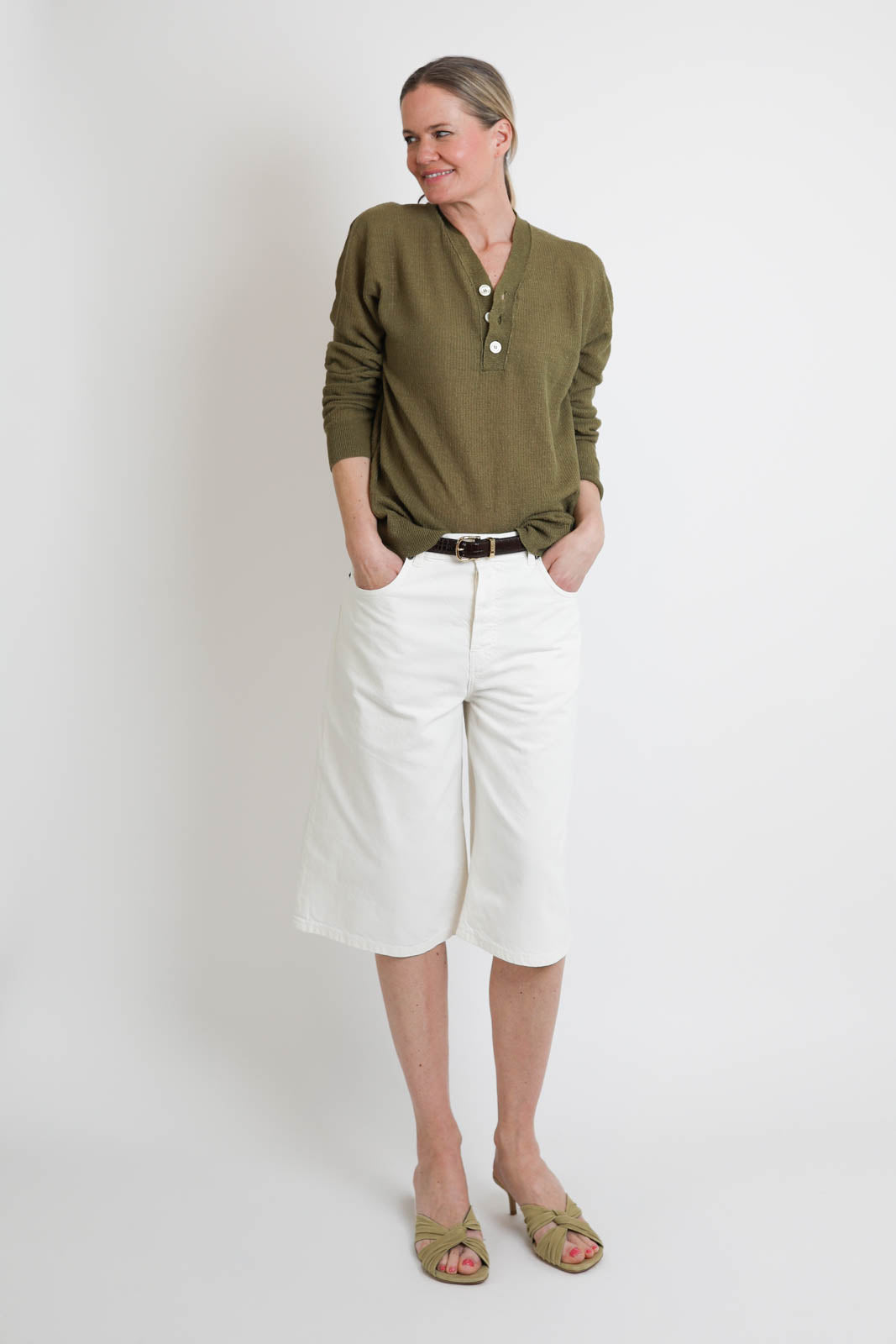 Atomo Factory, Pullover Crewneck Principale in Verde Army