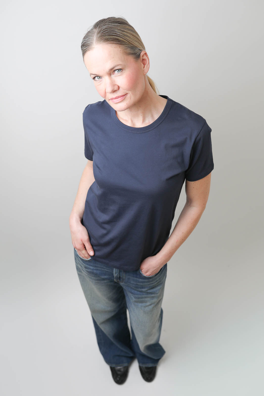 T-shirt ras du cou marine