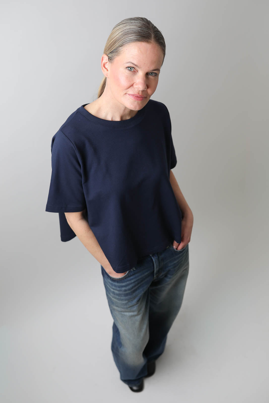 Vestibule Garderobe, T-Shirt French Terry in Marine