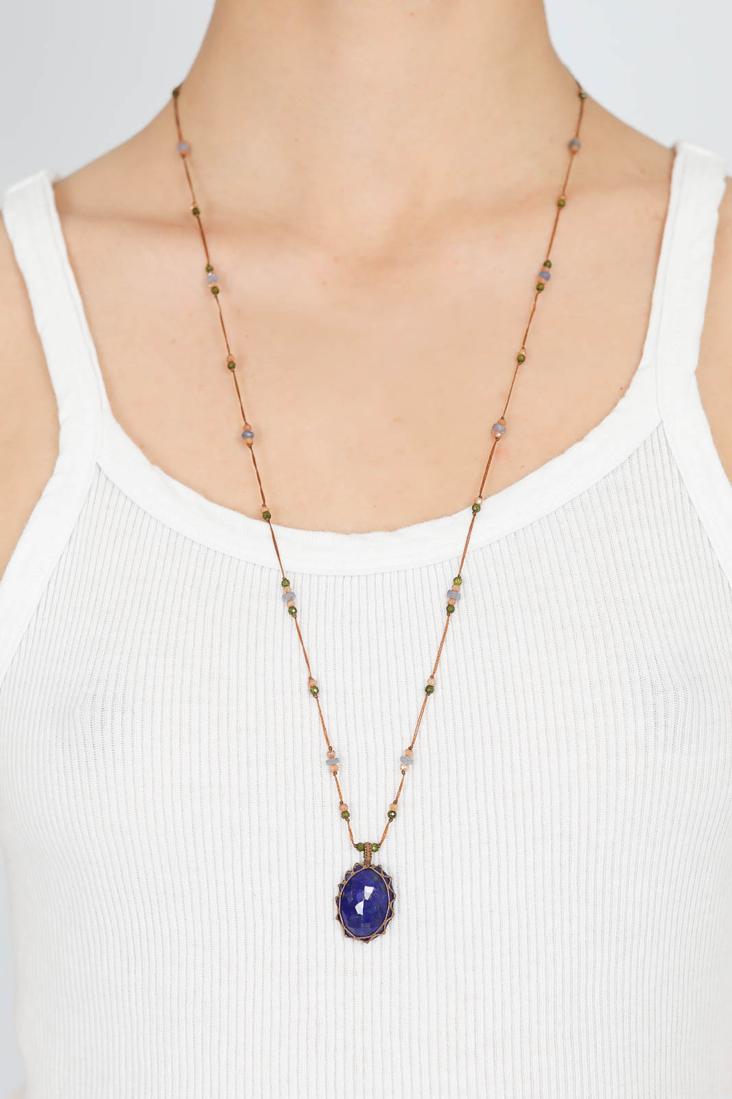 Halskette Tibet lang in Lapis