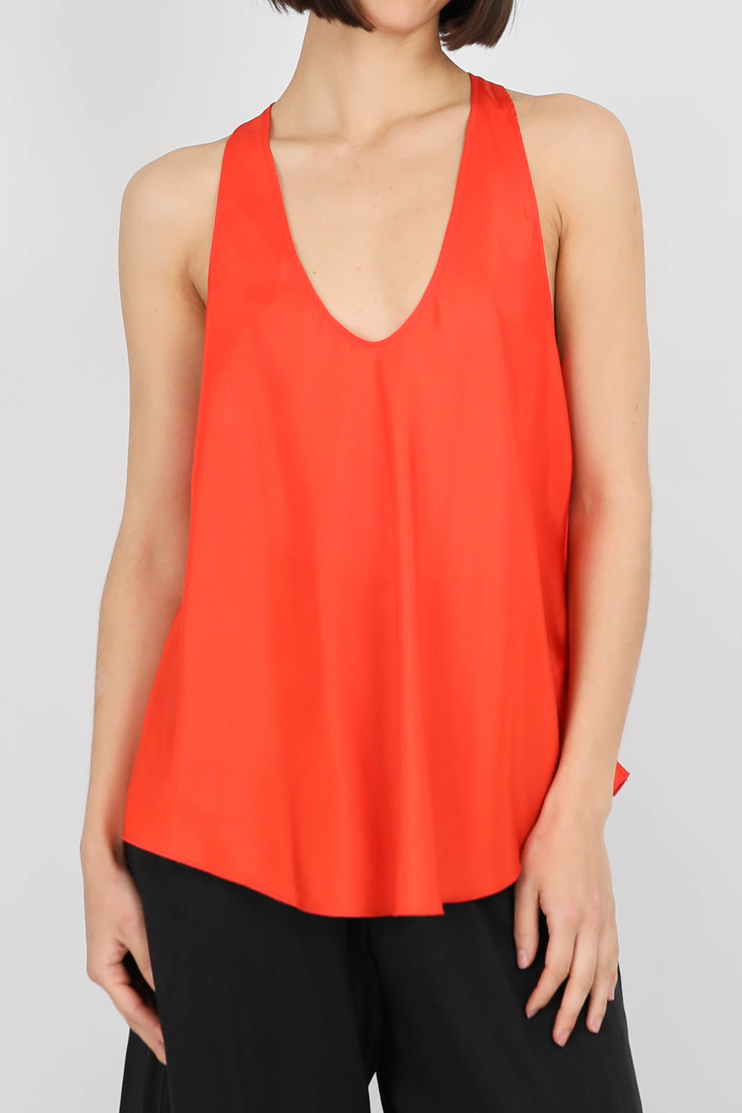 Tank Top aus Seide in Papavero