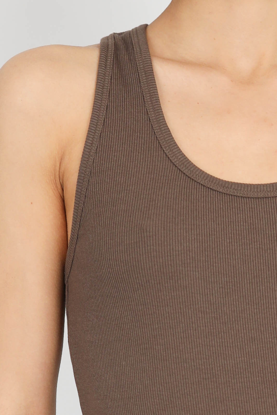 Tank Top Rib in Moka