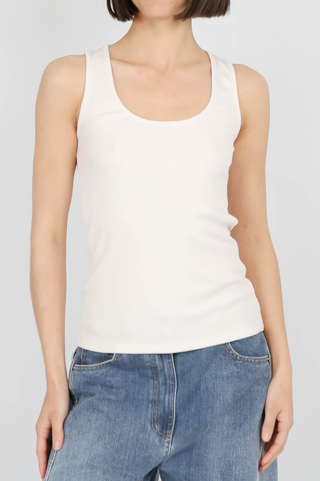 Tank Top Rib in Ivoire