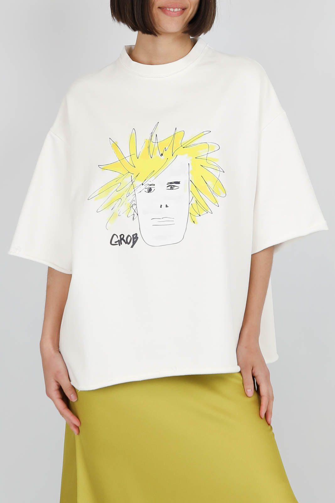 T-Shirt Kopf in Gelb