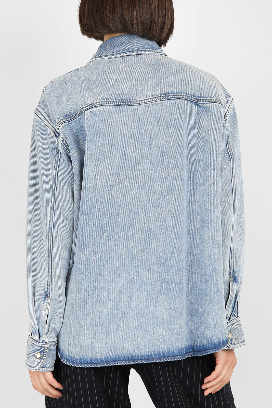 Bluse Gia aus Denim in Atlantic