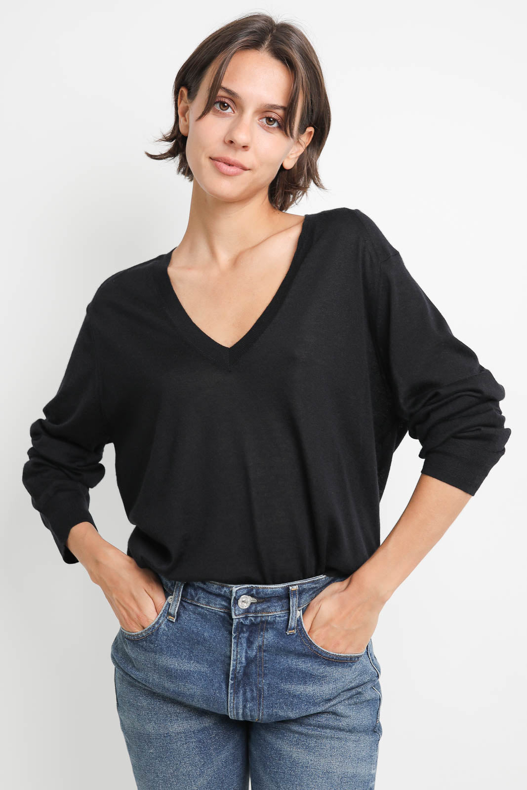 Loulou de Saison Pullover Julio in Schwarz