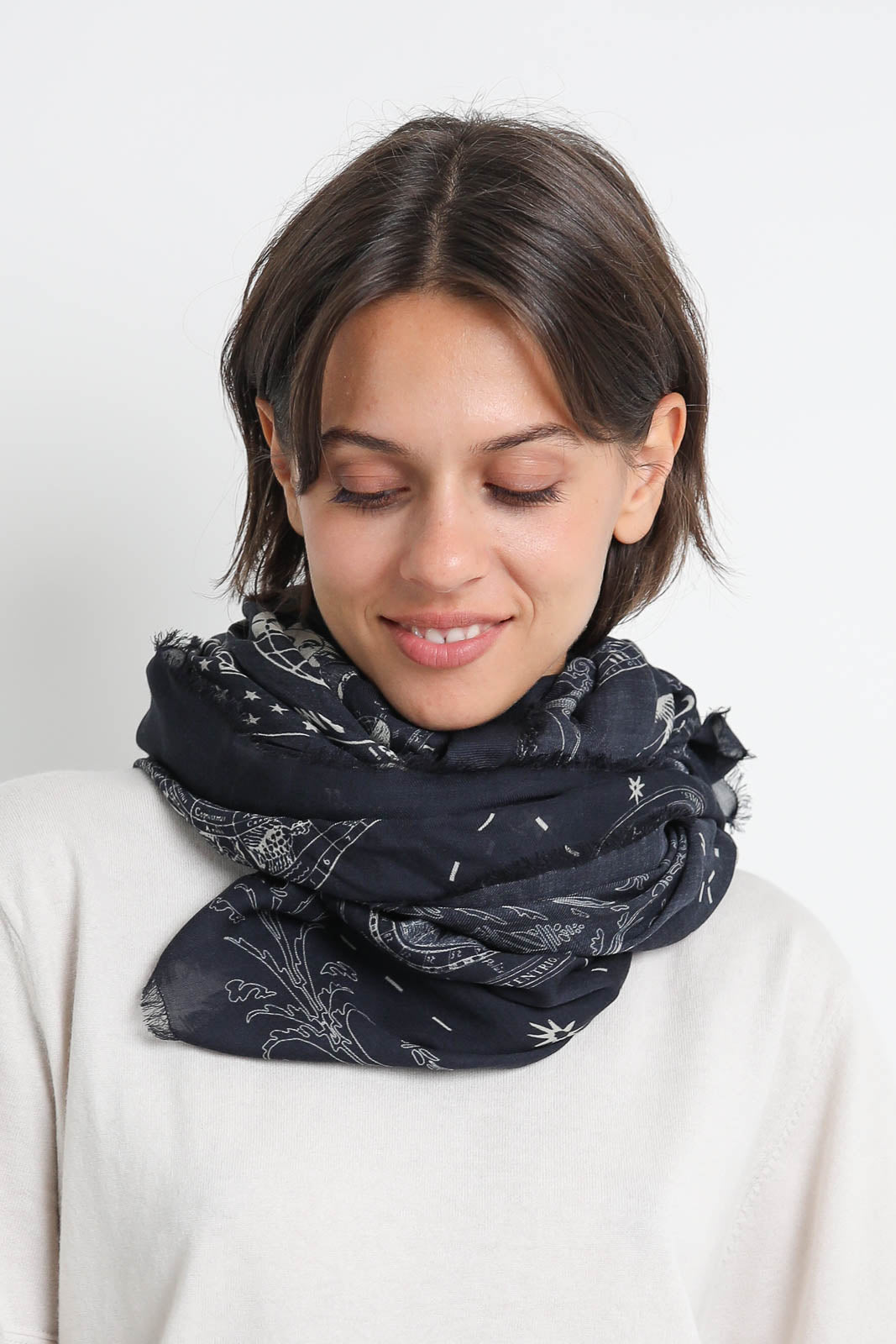 Faliero Sarti Schal Astrology in Navy