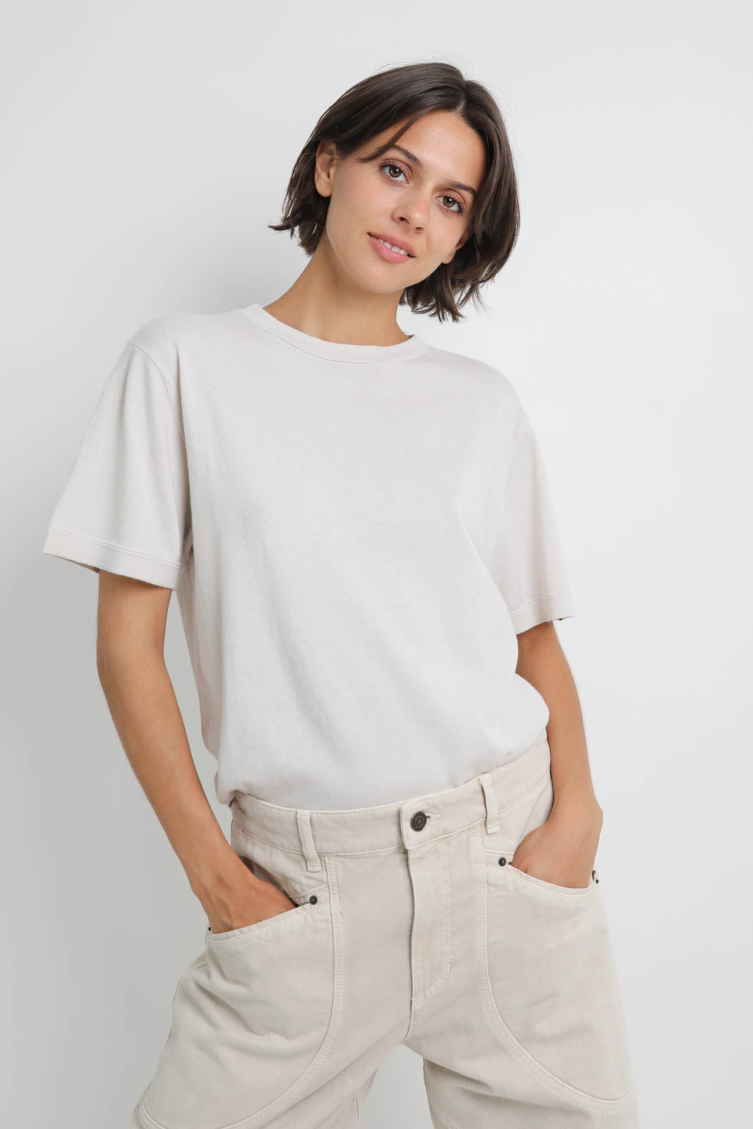Extreme Cashmere T-Shirt Cuba in Chalk