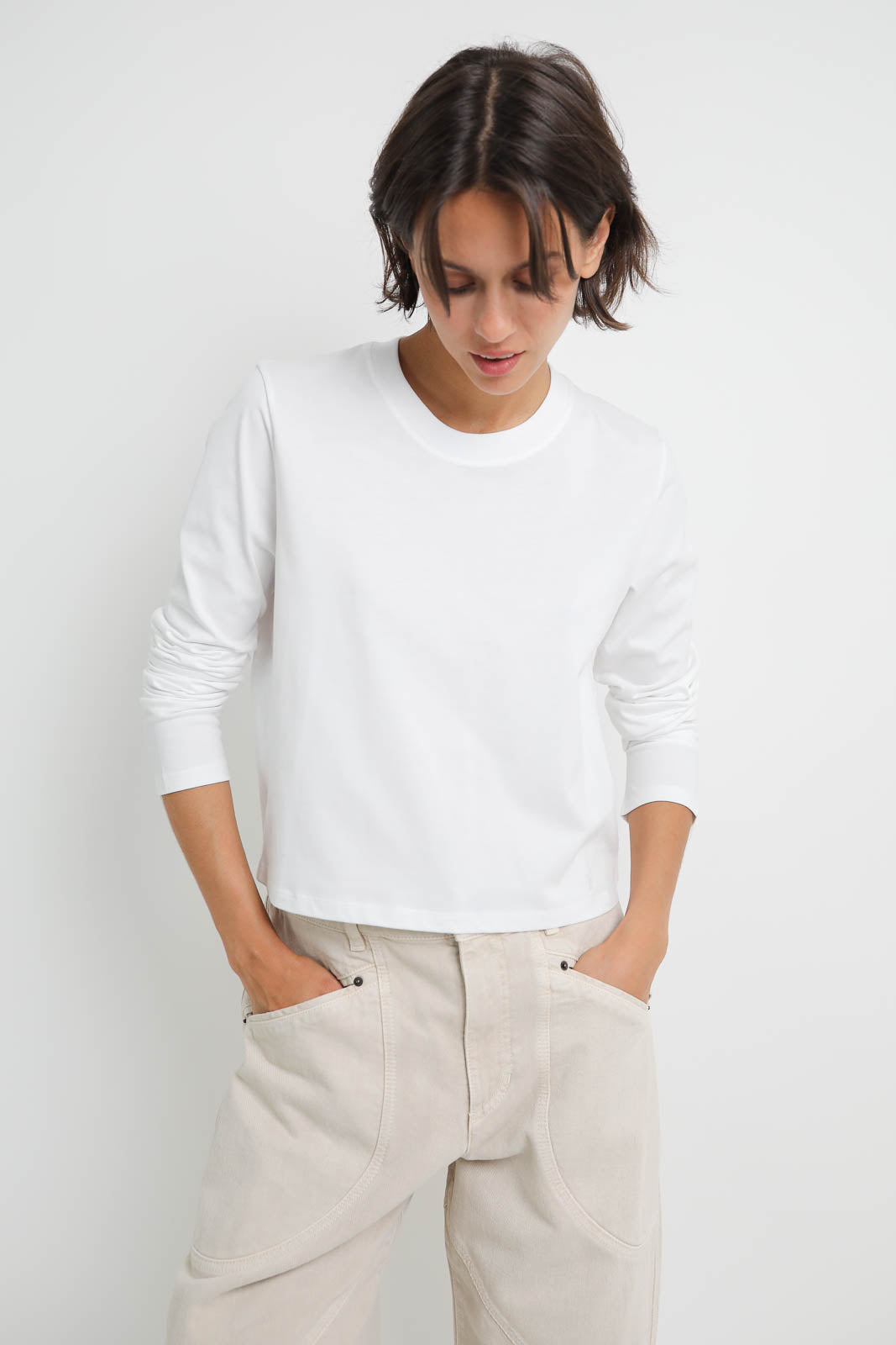 Loulou de Saison Langarm-Shirt Masal in Weiss