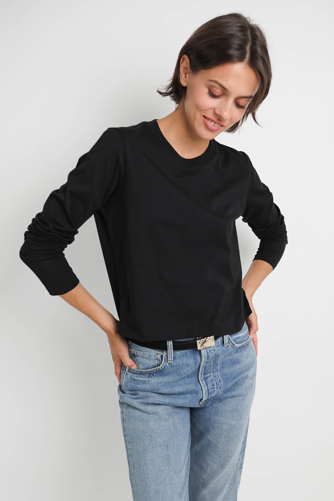 Loulou de Saison Langarm-Shirt Masal in Schwarz