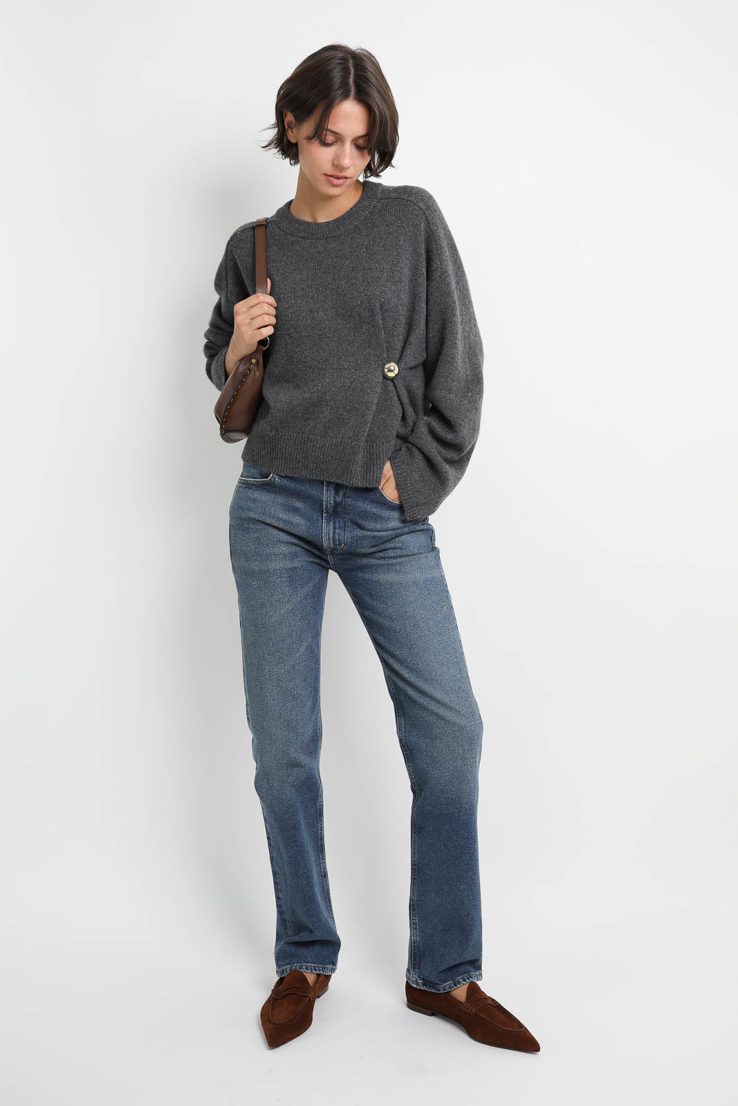 Loulou de Saison Pullover Bill in Anthracite Melange