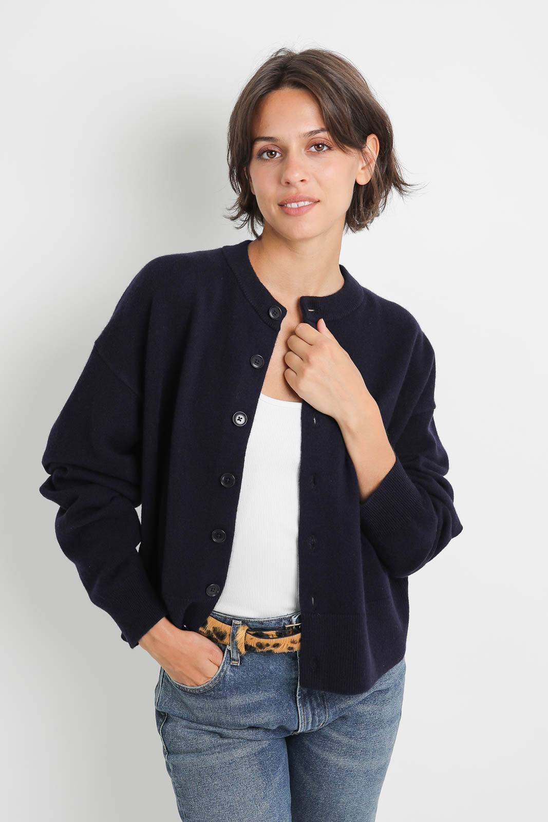 Extreme Cashmere Cardigan Chou in Navy