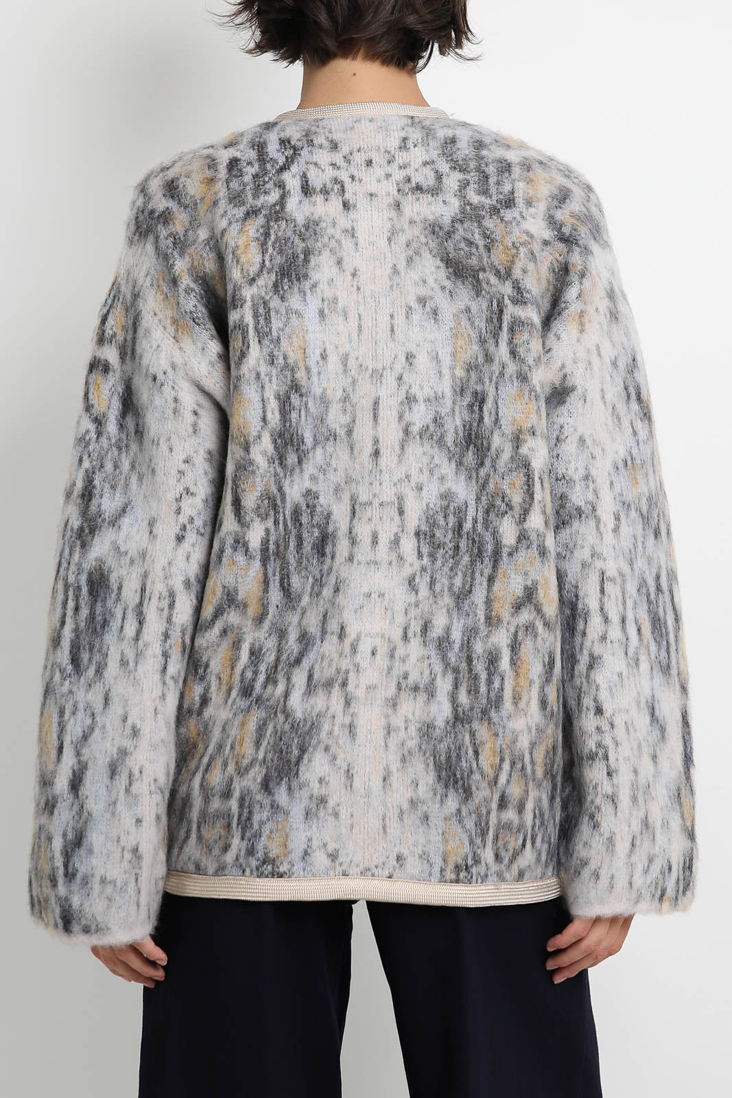 Forte-Forte Cardigan Plumes de Python in Notte