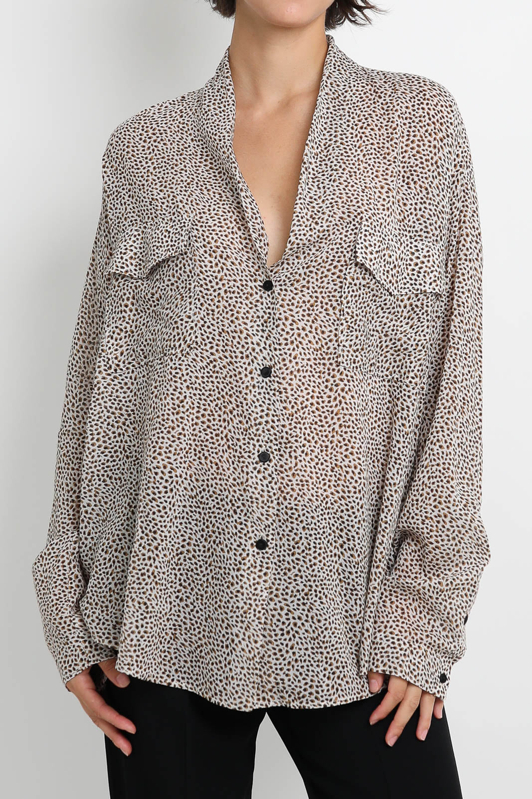 Forte-Forte Bluse Les Petites Pois in Noisette