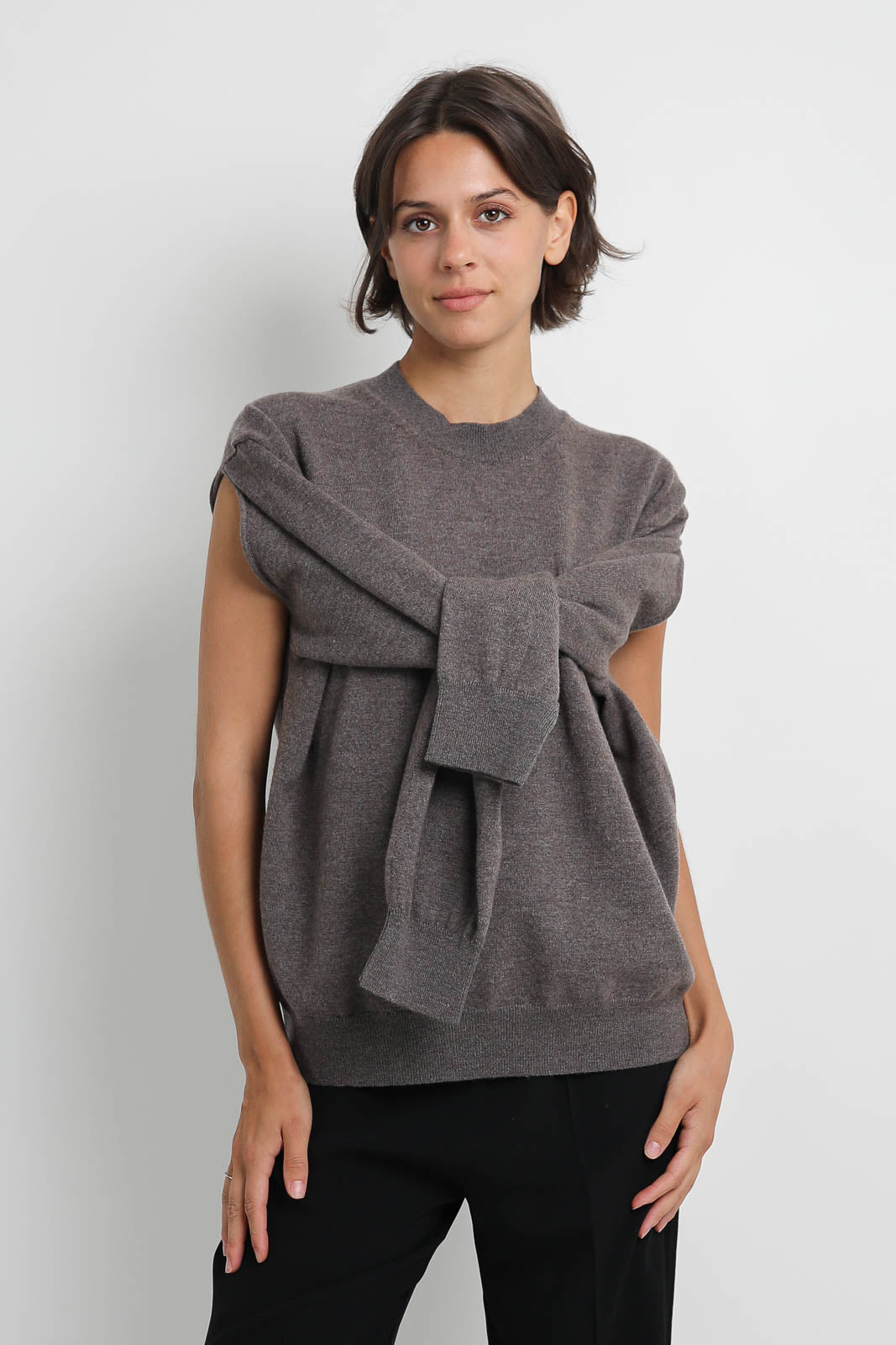 Pullover aus Merino Wolle in Mud Melange