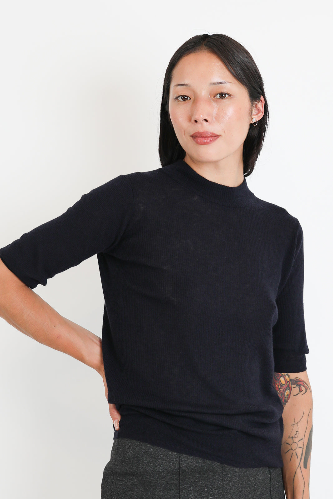 C. T. Plage, Pullover Halfsleeve in B.Navy