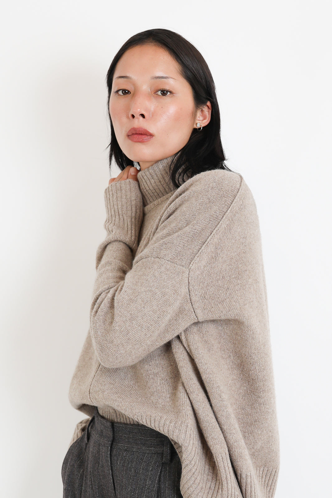 C.T. Plage, Pullover High Neck in Beige