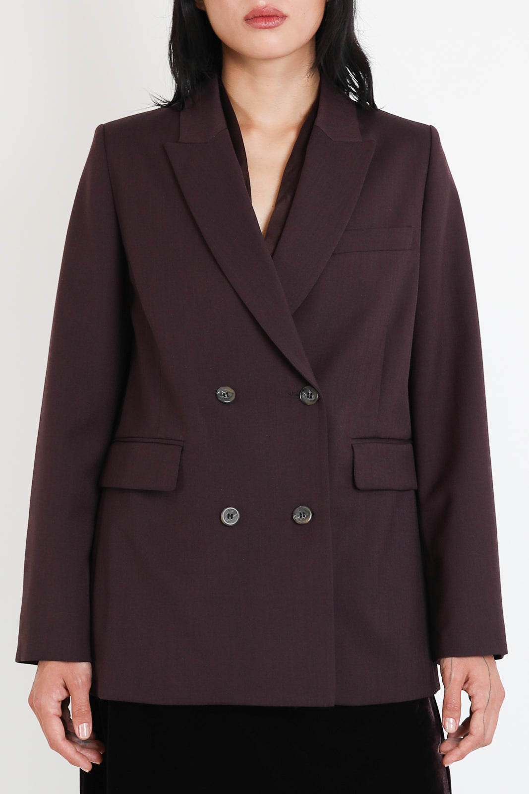 Forte-Forte, Blazer Grain de Poudre in Bordeaux