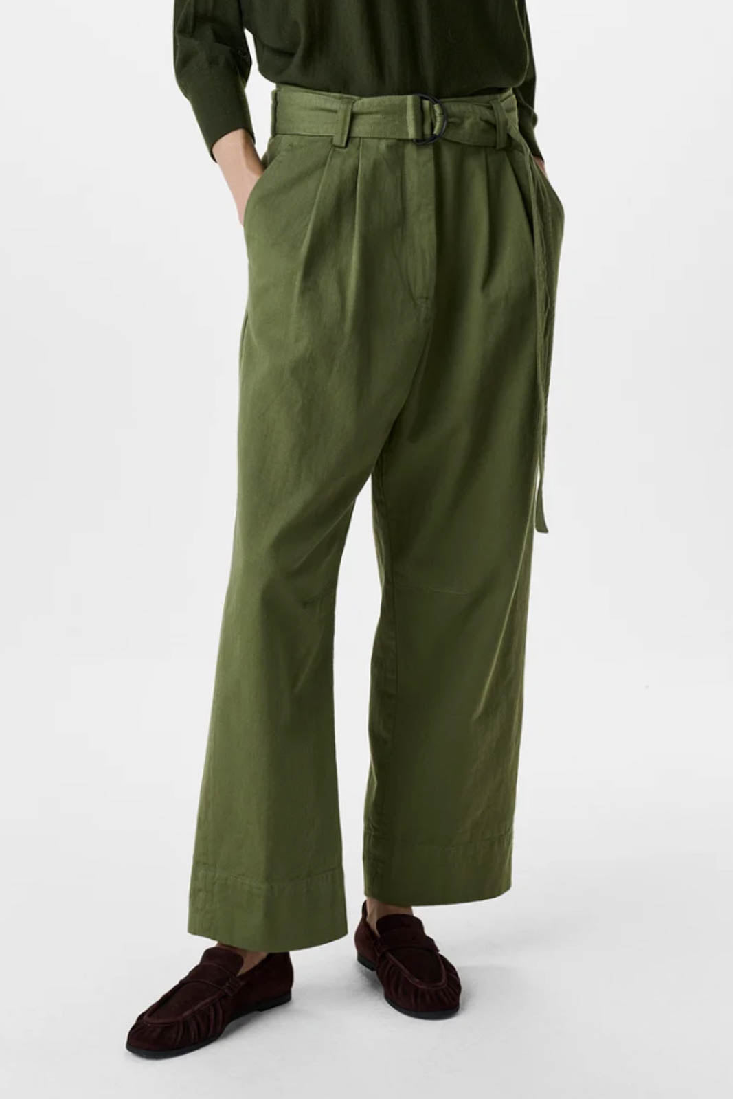 Zenggi, pantalon « Cotton Twill Skye » en vert kaki