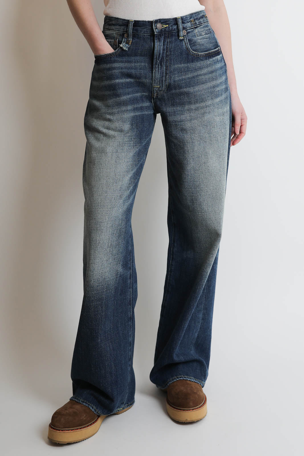 R13, Jeans D'Arcy in Raine Blue
