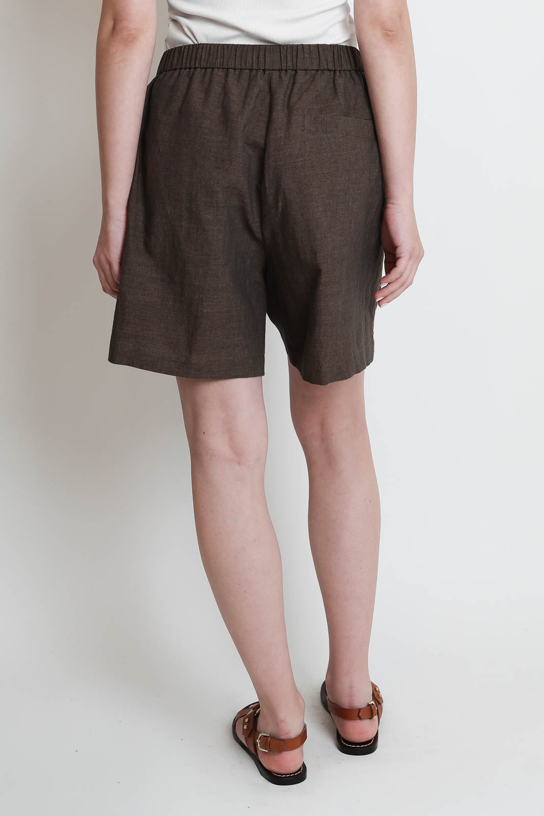 Pomandere, Shorts aus Leinen in Cocoa