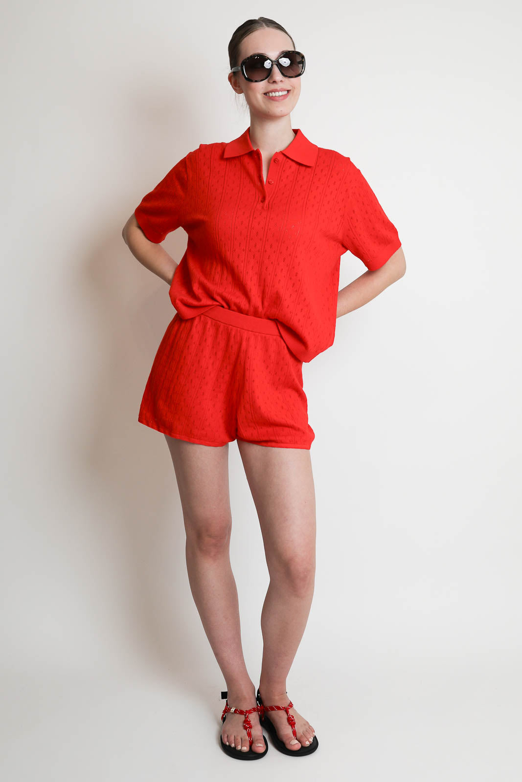 Soft Goat, Shorts Pointelle in Tomato