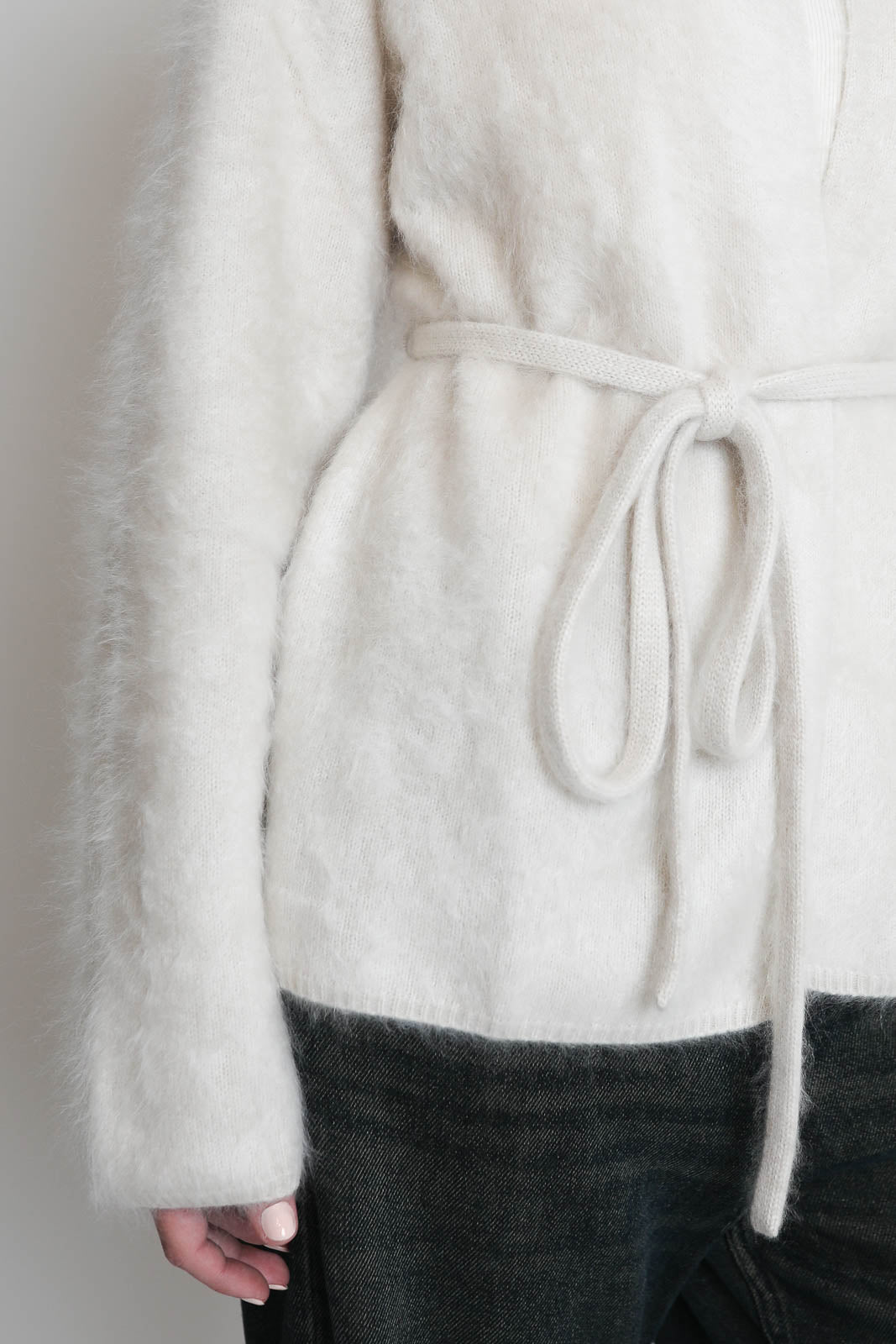 Soft Goat, Cardigan Brushed in Chalk